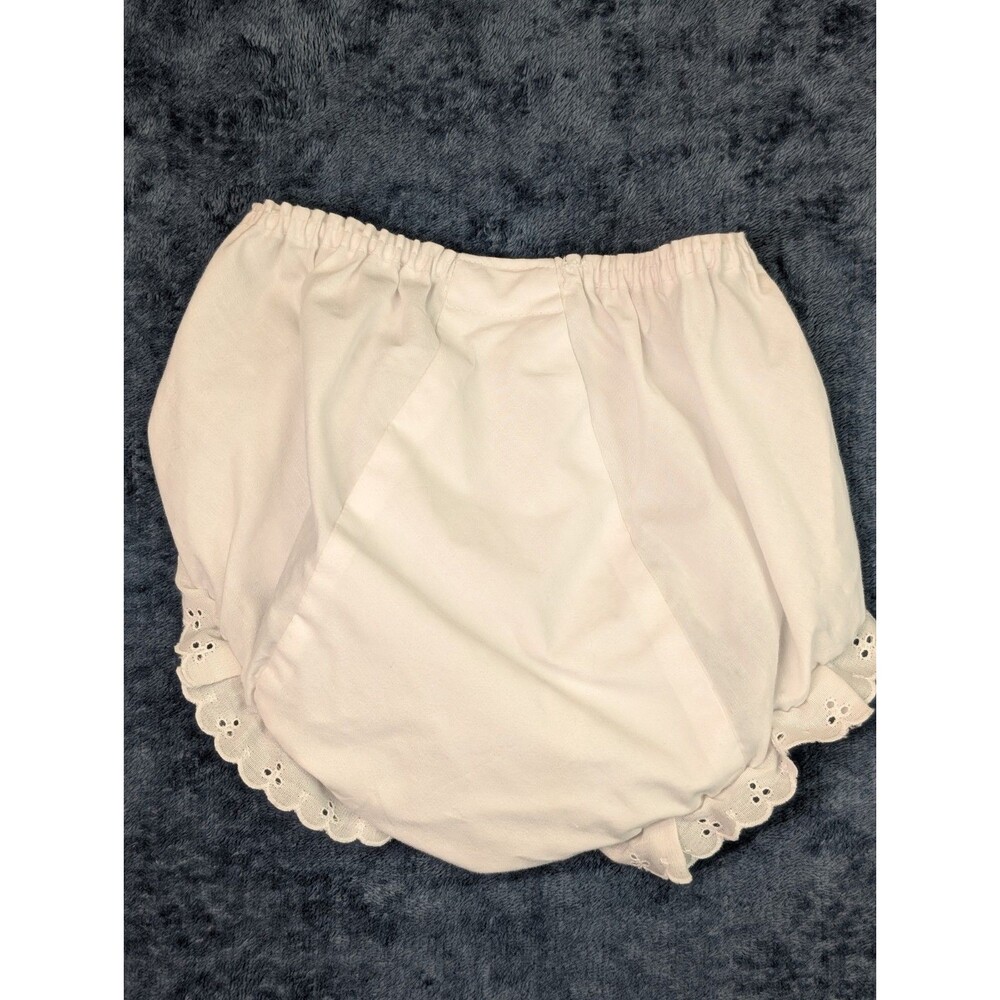 JC Collections Girls Size 5 White Eyelet Trimmed Double Seat Panty Bloomers - Picture 4 of 4